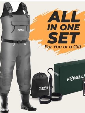Foxelli Neoprene Chest Waders 4mm Waterproof Hunting Fishing Size 11
